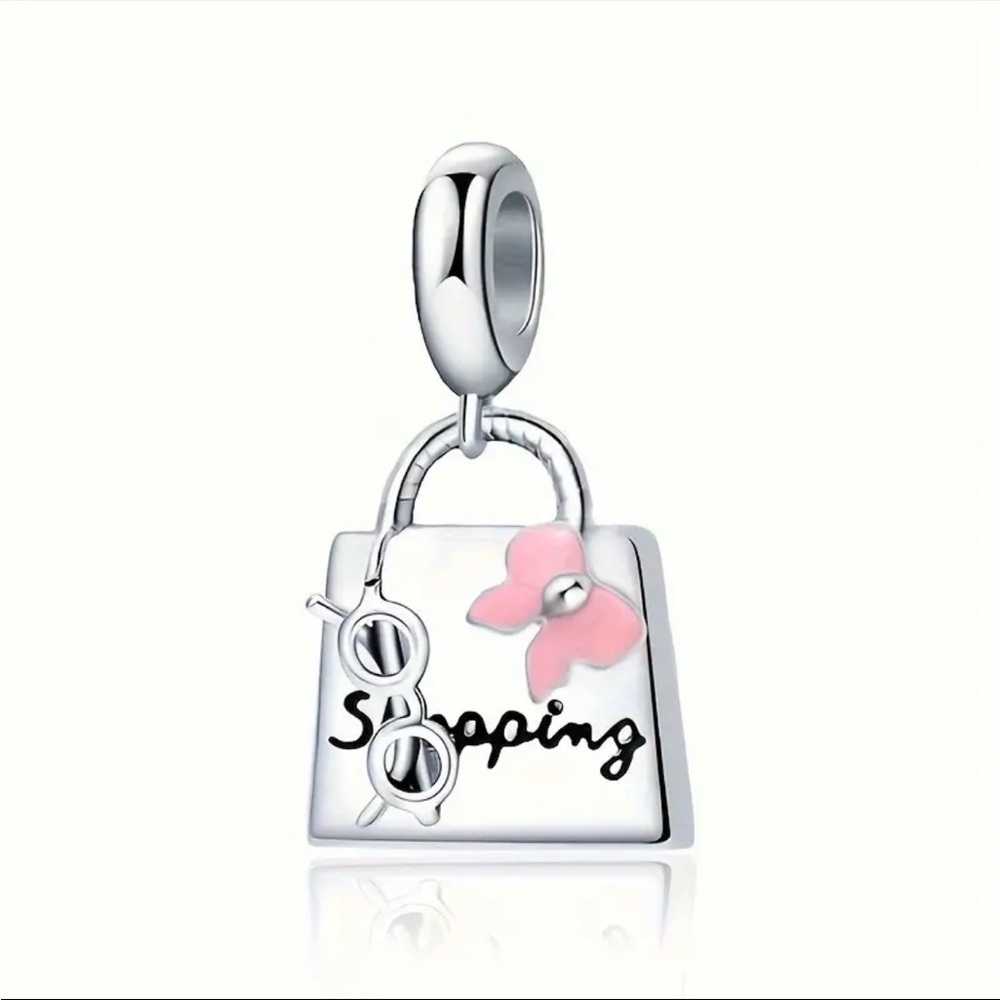 SHOPPING LUXURY BAG BRACELET CHARM-CHOOSE SILVER or GOLD - Picture 7 of 7